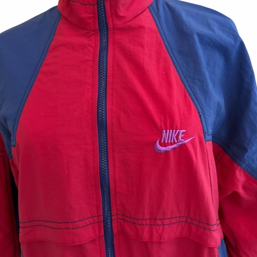 🔥 Vintage Nike Red & Navy Windbreaker Jacket S | 90s Retro Track Style